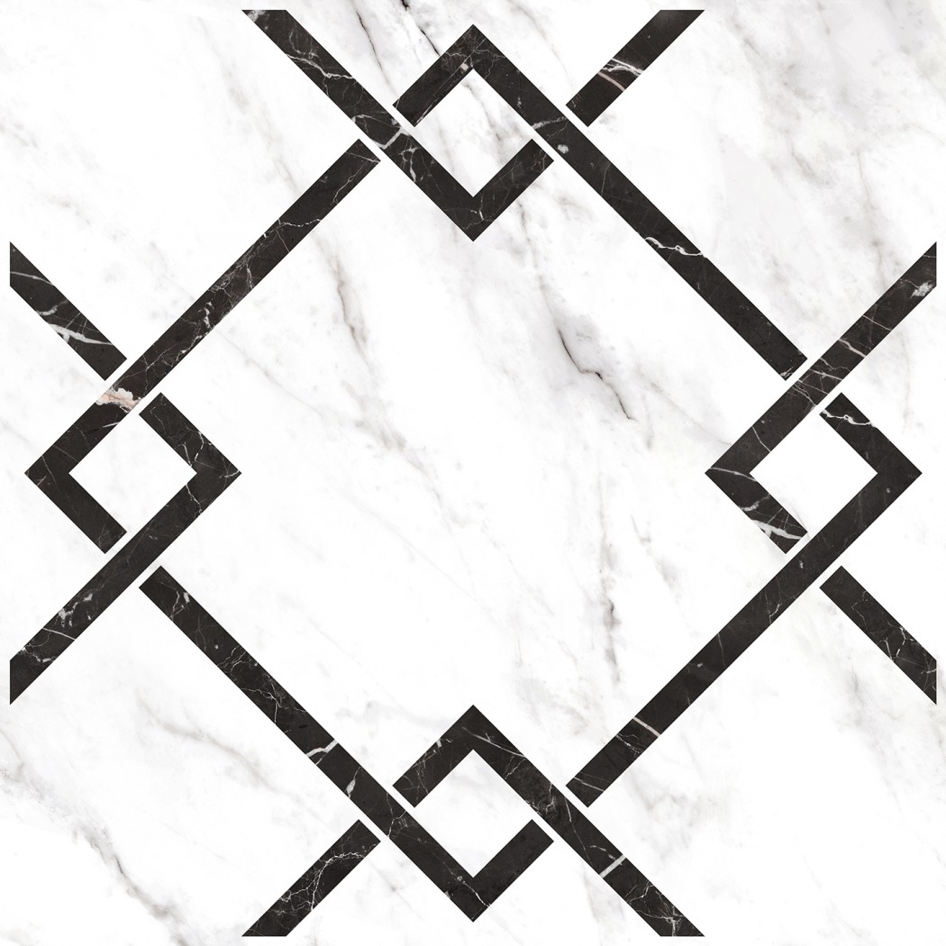 Керамогранит "Керамин" 600*600 Монте Р 7Д Орнамент Лаппатированный Белый — купить в Тольятти