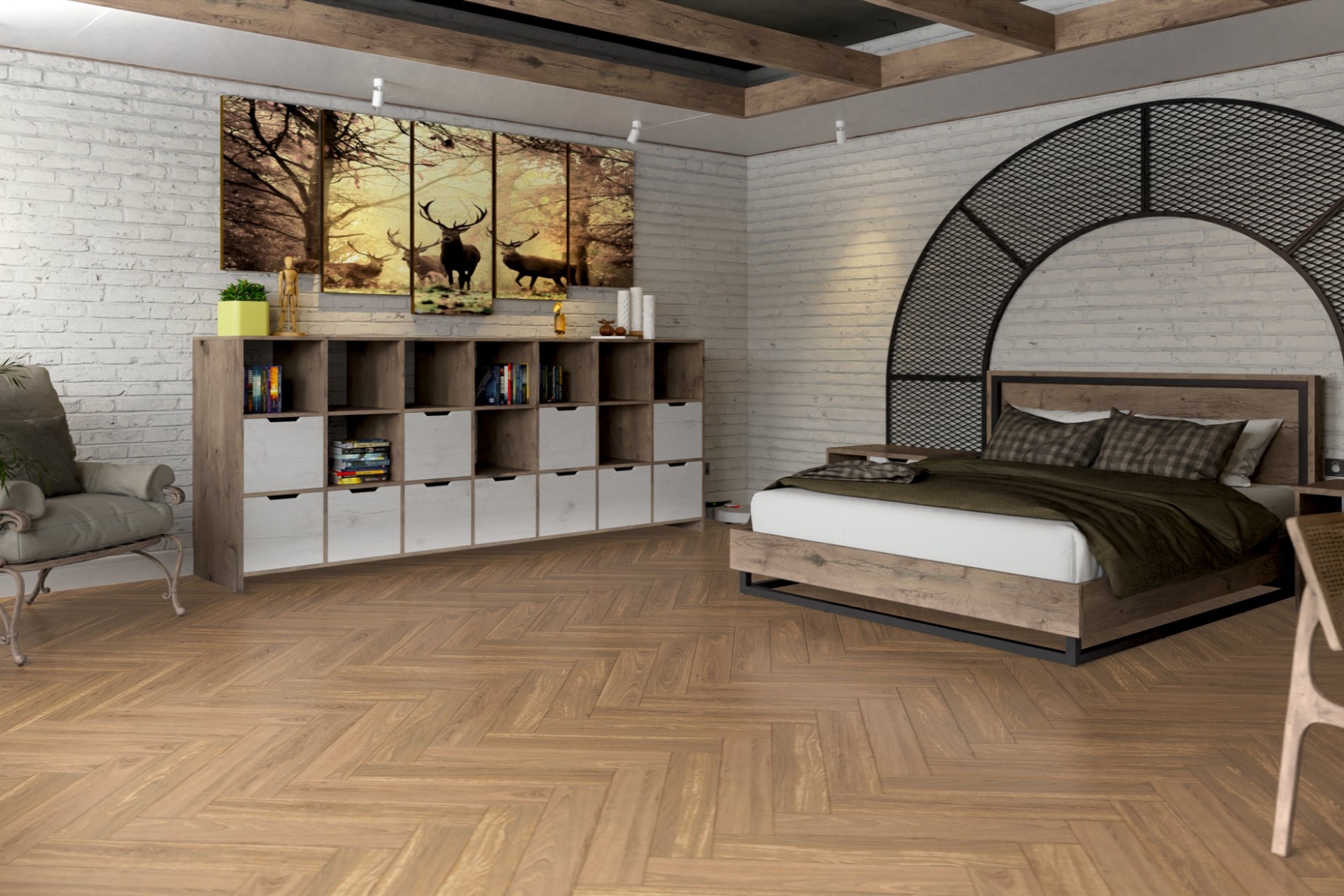 Инженерный паркет «Damy Floor» Натуральный (укладка елочкой) — купить в Тольятти