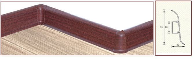 Плинтус "Идеал" пластиковый Комфорт Вишня красная (2500*22*55 мм) — купить в Тольятти